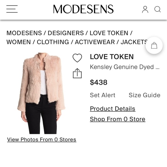 Love Token Blush Pink Rabbit Fur Jacket - Picture 2 of 8